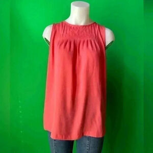 LOFT apricot women’s sz S blouse, key hole back, pleated front